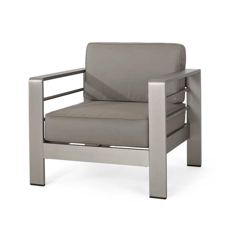 Christopher Knight Home Cape Coral Outdoor Aluminum Club Chair with Optional Sunbrella Cushions