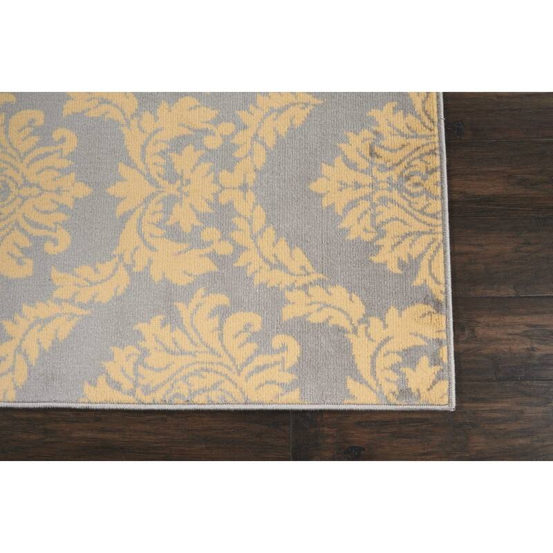 Nourison Grafix Vintage Floral Damask Cream Grey Area Rug