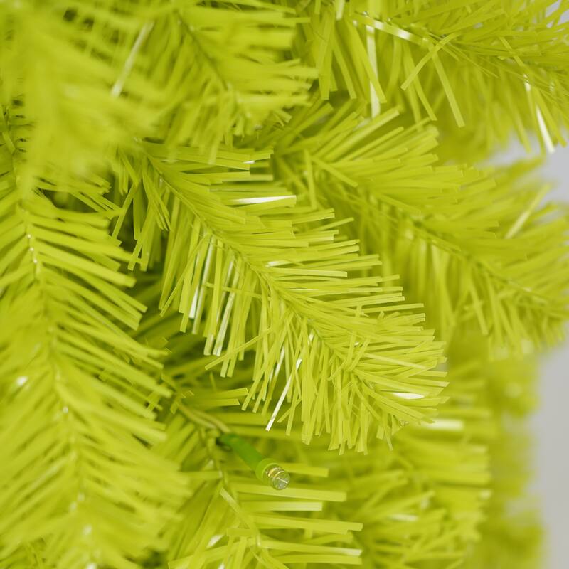 Hinged Fir Artificial Bent Top Tree - Santa Hat Style, LED Lights, Lush Branches, Holiday Decor - Green,White