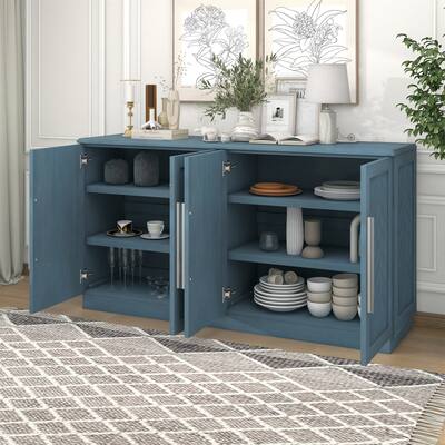 4 Doors Large Storage Space Buffet Cabinet with Adjustable Shelves