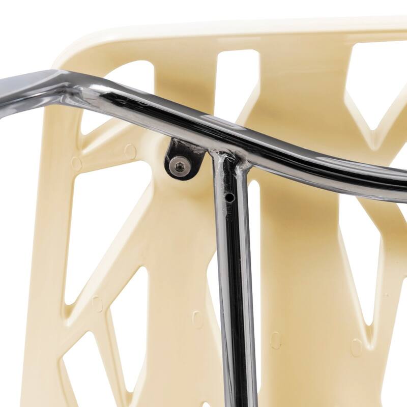Asbury Stackable Dining Chair with Chrome Legs Side Chair with Modern Cut-Out Design Backrest