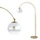 preview thumbnail 1 of 14, Tavira 71" Coastal Vintage Iron LED Floor Lamp, Brass Gold/White by JONATHAN Y Brass Gold
