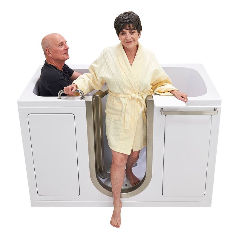 Ella Companion 32"x60" Air, Hydro, & Independent Foot Massage Acrylic Two Seat Walk-In-Bathtub, Inward Swing, Fast Fill Faucet