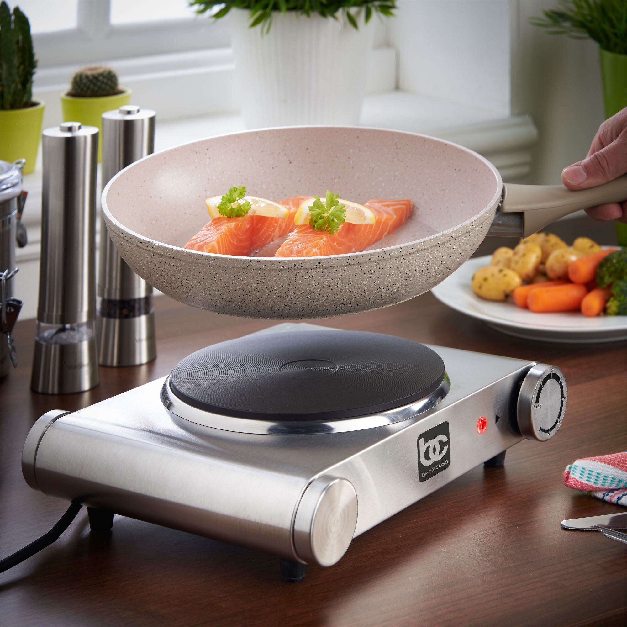 Bene Casa stainless-steel single burner, 1500-watt single burner