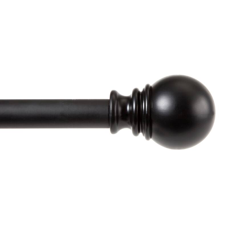 Kenney® Layla 1" Value Decorative Window Curtain Rod, 30-84" - 30-84" - Matte Black