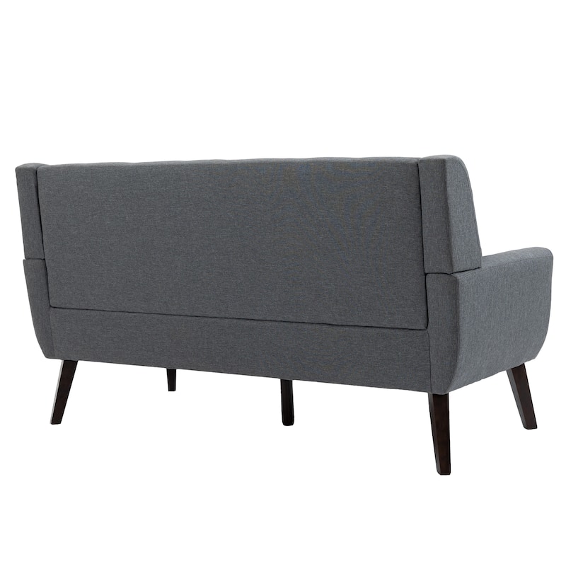 Modern Upholstered Faux Leather Tufted Armchair Linen Accent Chairs