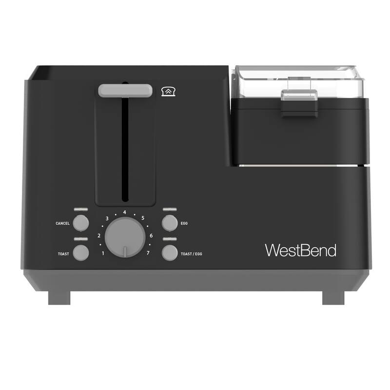 West Bend Multifunctional Breakfast Station, 2-Slice Toaster with Egg Cooker and Meat Warmer