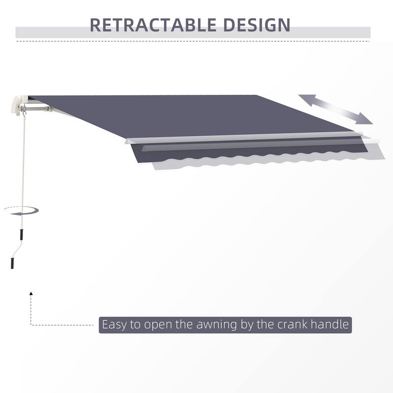 Outsunny 10x8-foot Manual Retractable Sunshade Shelter Awning