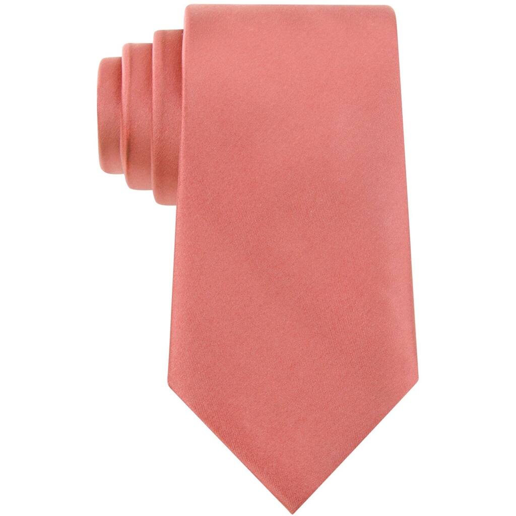 Geoffrey Beene Mens Sateen Self-tied Necktie, Orange, One Size - One Size