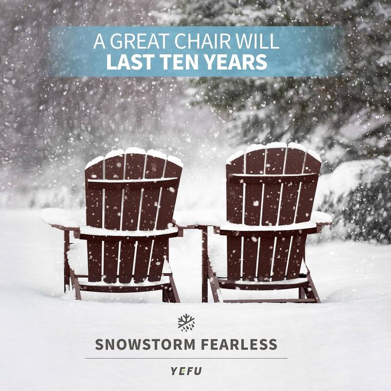 WINSOON All Weather HIPS Outdoor Plastic Adirondack Chairs Set of 4