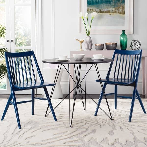 SAFAVIEH Dining 19-inch Wren Navy Spindle Dining Chair (Set ...