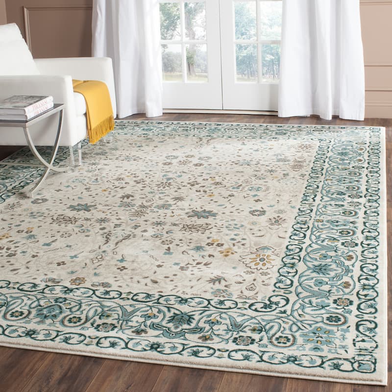 SAFAVIEH Serenity Shameera Traditional Oriental Rug with Fringe - 8'6" x 12' - Beige/Blue