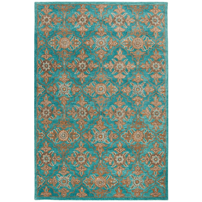 SAFAVIEH Handmade Heritage Peony Damask Traditional Oriental Wool Rug