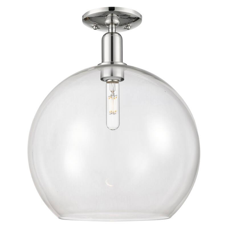 Innovations Lighting Endless Possibilities Arcadia - Athens - 1 Light 14" Semi-Flush Mount - Clear/Polished Nickel