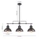 preview thumbnail 36 of 36, 3-Light Industrial Farmhouse Dome Pendant Metal Linear Kitchen Island Pendant Light Oil Rubbed Bronze Finish