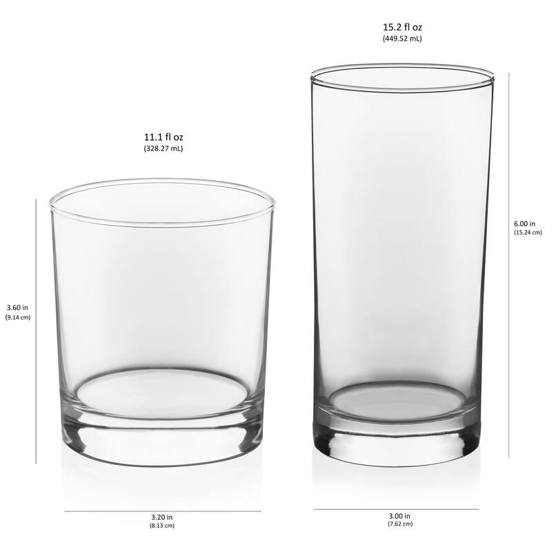 Libbey Province 24-Piece Tumbler and Rocks Glass Set - Set of 24