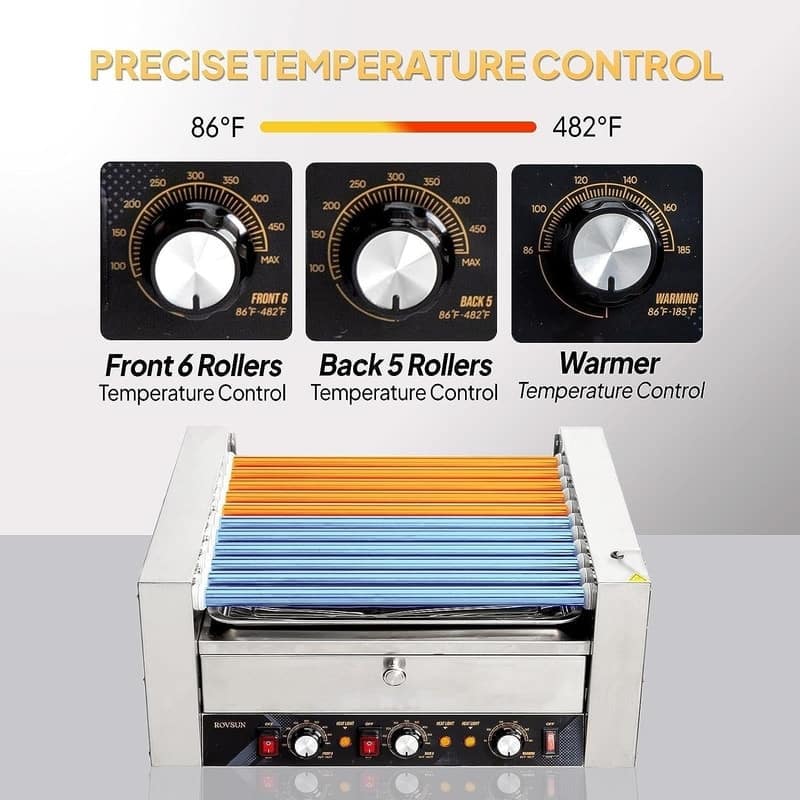 Electric Stainless-Steel Hot Dog Grill Cooker Machine
