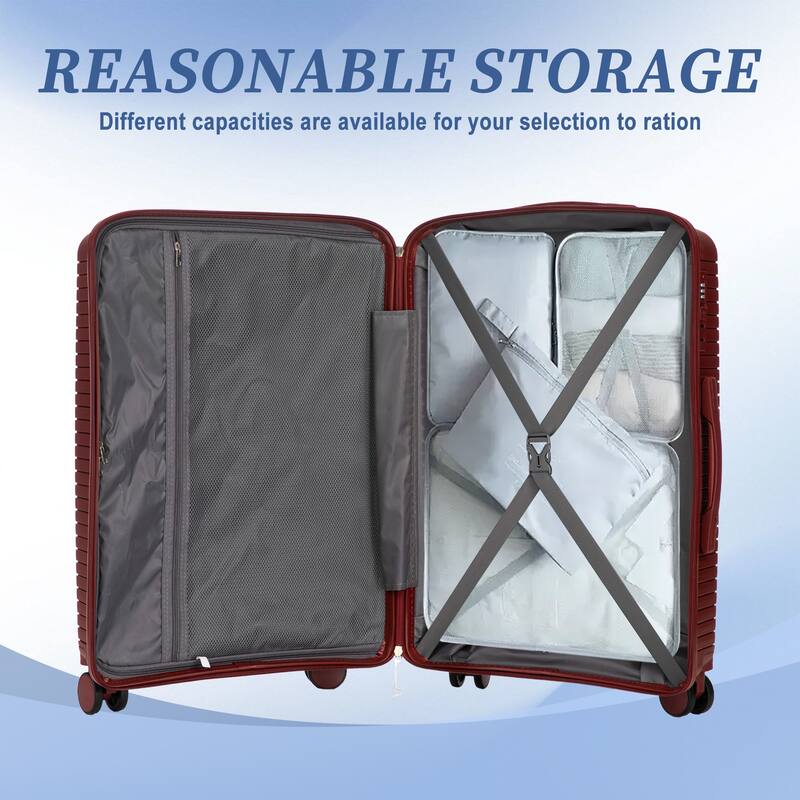 20"/24"/28" 3 pcs/set in PP Spinner Wheel Luggage, Carry on Suitcase, Matching Color, Combination Lock
