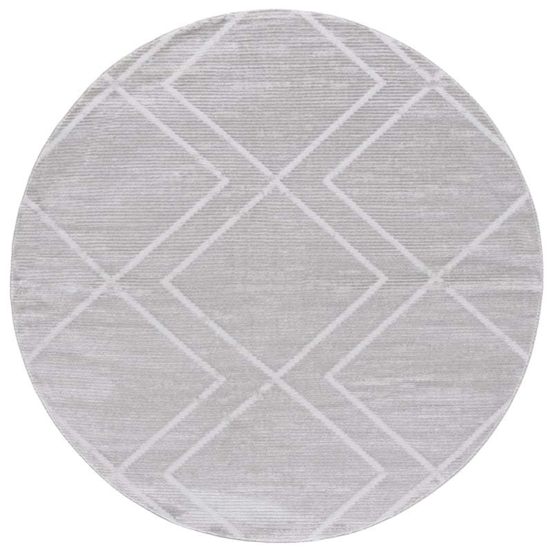 SAFAVIEH Carter Anasztazia Modern & Contemporary Rug - 6'7" Round - Grey/Light Grey