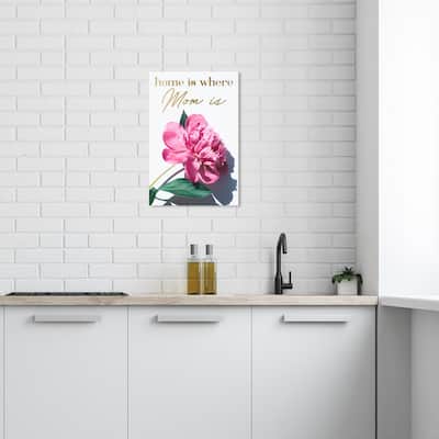 Wynwood Studio Prints Typography and Quotes Where My Mom Is Pink and Dark Pink Glam Wall Art Canvas Print