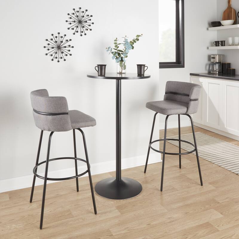 Silver Orchid Lena 30" Fixed-Height Bar Stool (Set of 2)