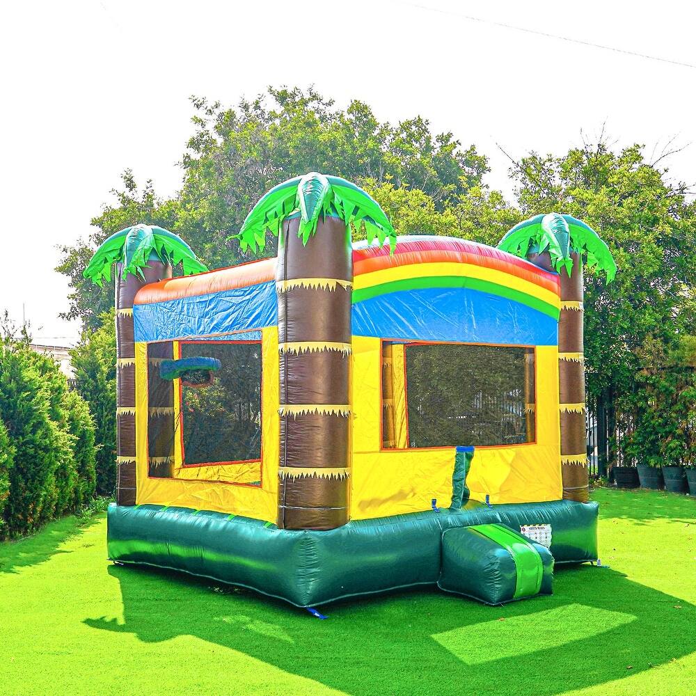 HeroKiddo Safari Commercial Grade Inflatable Bounce House for Kids with Air Blower, PVC Vinyl, Lightweight, Outdoor Play