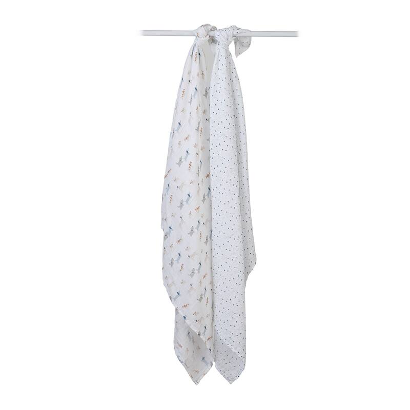 lulujo 2 PK Muslin Swaddling Blankets