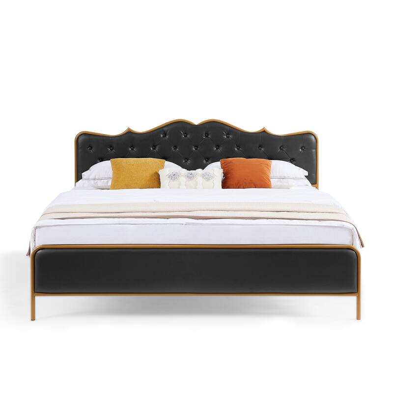 Full Queen King size metal frame bed bedroom