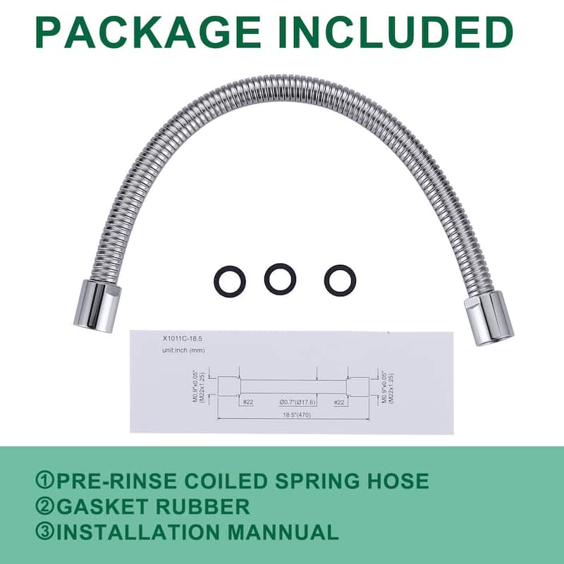 WOWOW Pre-Rinse Stainless Steel Hose for Commercial Sink Faucet