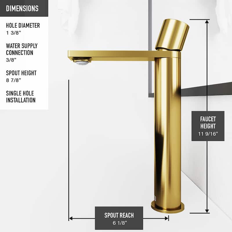 VIGO Gotham 12" H Single Handle Single Hole Bathroom Vessel Faucet