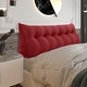 preview thumbnail 176 of 182, WOWMAX Large Reading Wedge Headboard Pillow for Bed Rest Back Support California King - Cotton Red