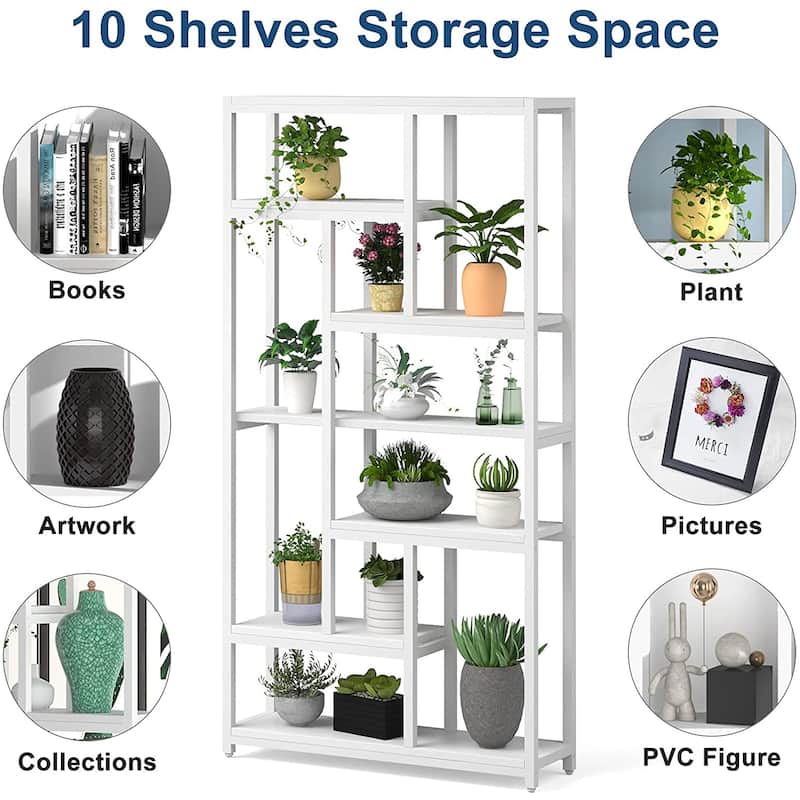 7-Tier Tall Industrial Bookshelf Bookcase - 39.37”(L) x 11.8”(D) x 78.74”(H)