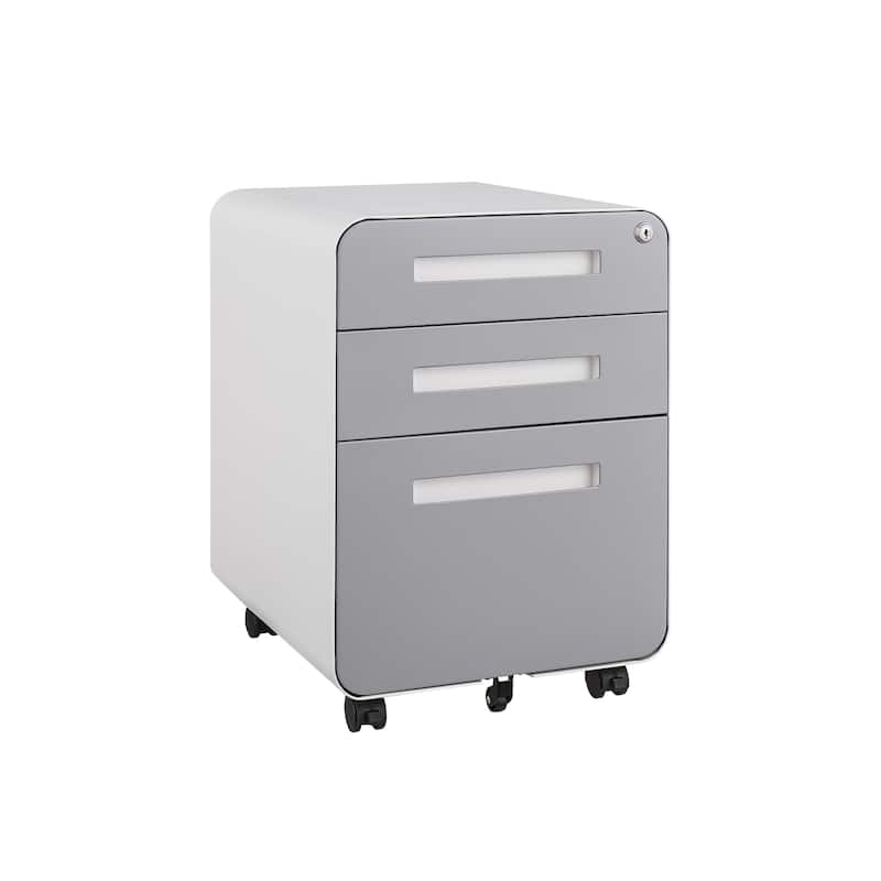 3 Drawer Mobile File Cabinet,Versatile Cabinet,5 Wheel Design Anti-Tilting Cold Rolled Steel Waterproof Moisture-Proof