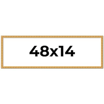 48x14 Frame Gold Real Wood Picture Frame Width 1 inches | Interior