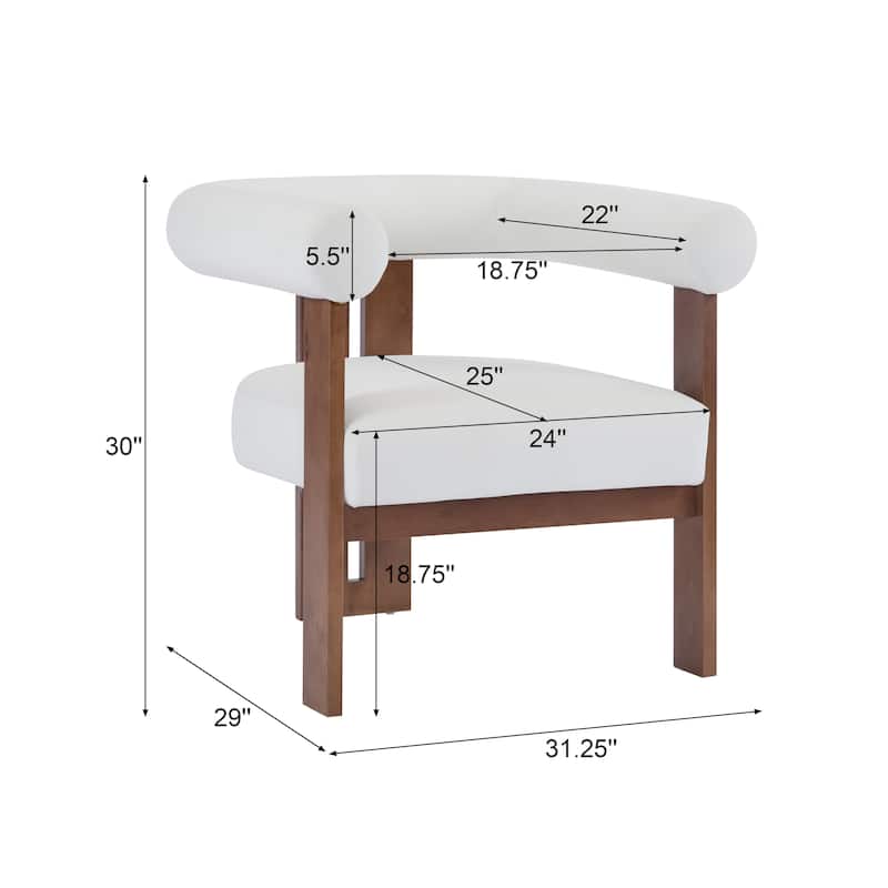 Accent Chair with Upholstered Leisure Chair with Open Armrest, Armchair