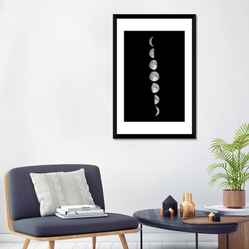 iCanvas "Minimalist Moon Phases - Black" by GetYourNerdOn