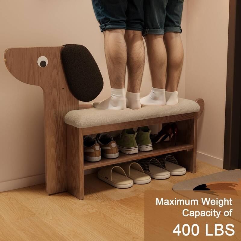 2-Tier Shoe Bench - 35.83"D x 8.07"W x 14.07"H