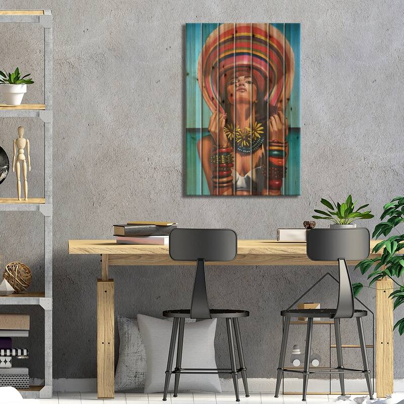 La Reine du Soleil Print On Wood by Johnny Popkess - Multi-Color