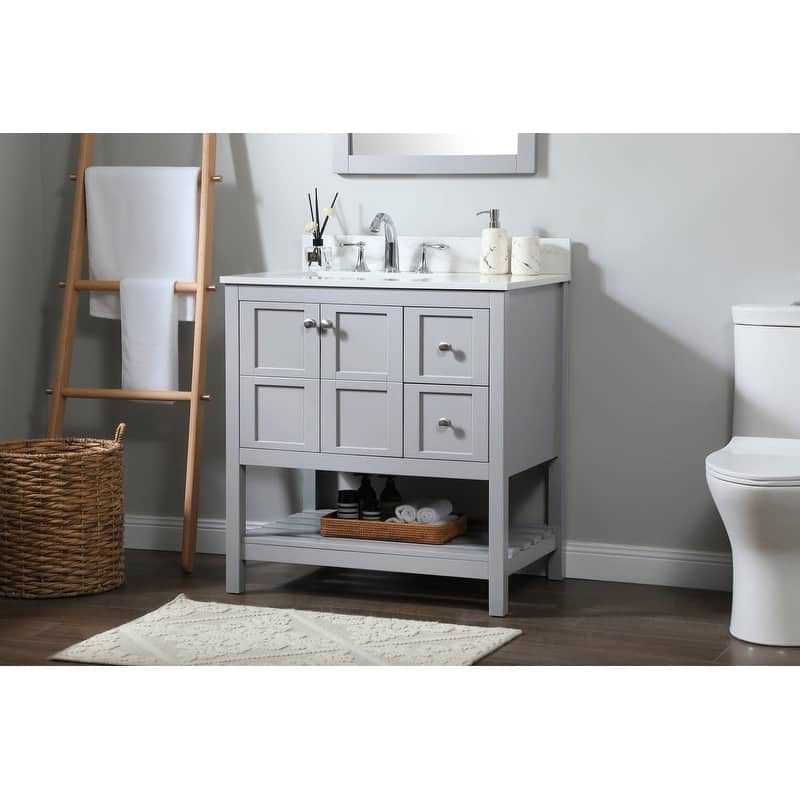 Elegant Lighting VF16432-BS Theo 32" Free Standing Single Basin Vanity