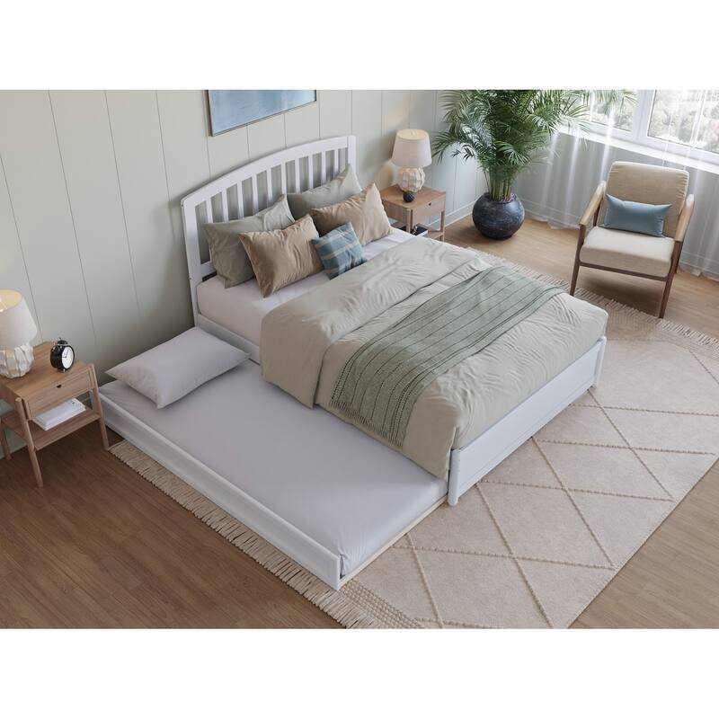 Lucia Platform Bed with Panel Footboard and Twin Trundle