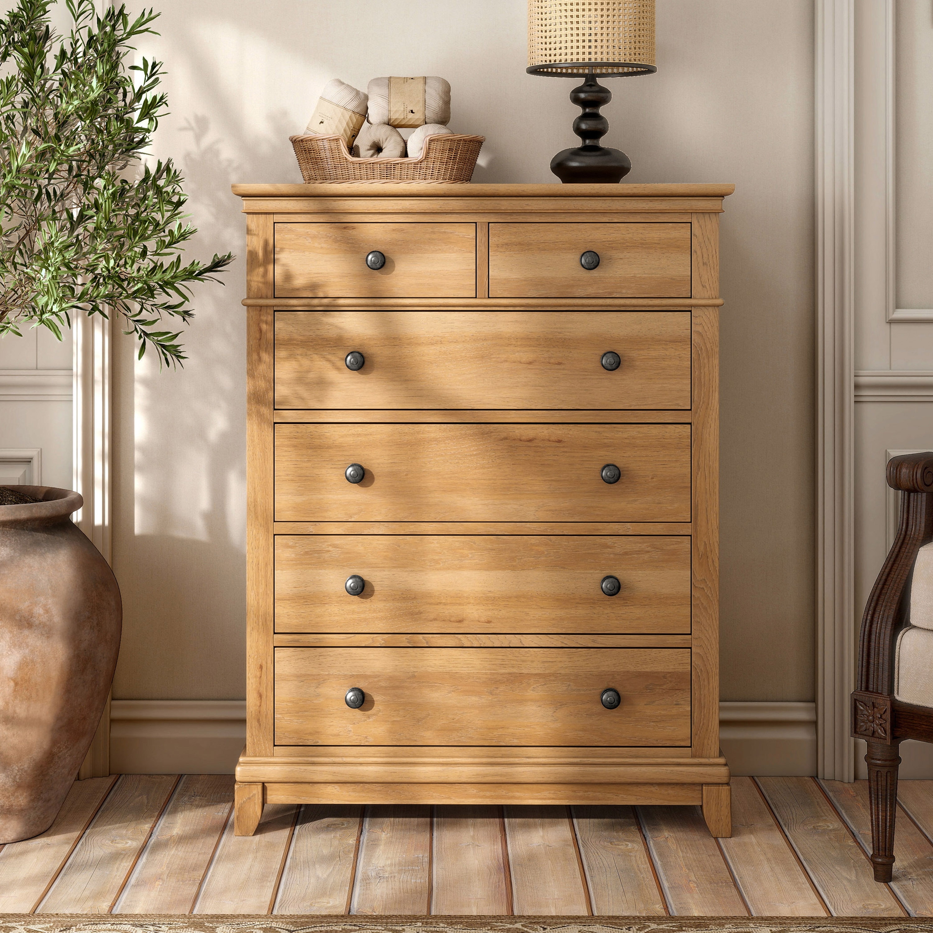 天然木高級和箪笥Natural wood high-quality chest of drawers Furniture-of-America-