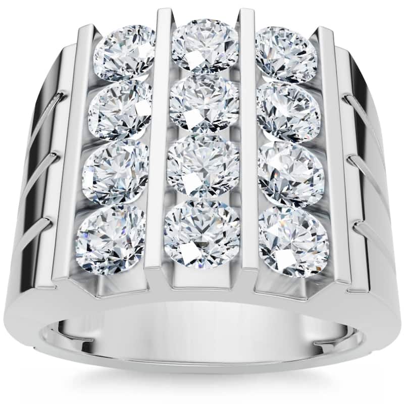 Bliss Diamond 2 1/2Ct Diamond Ring Men's Anniversary Wedding Band Gold Lab Grown - 11.5 - Rose