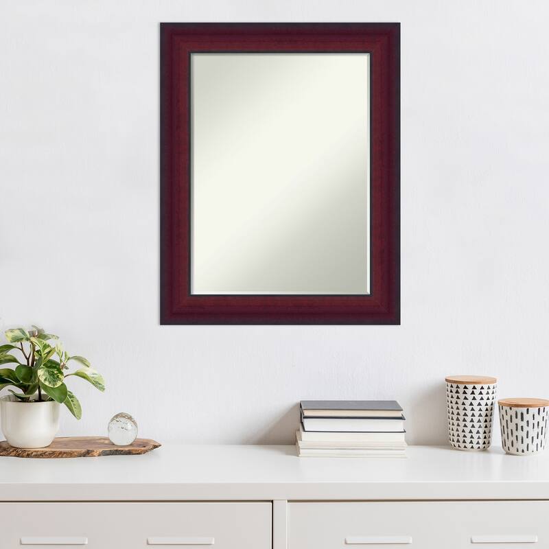 Canterbury Cherry Half-Inch-Bevel Wood Framed Wall Mirror - Canterbury Cherry - Glass Size 18x24