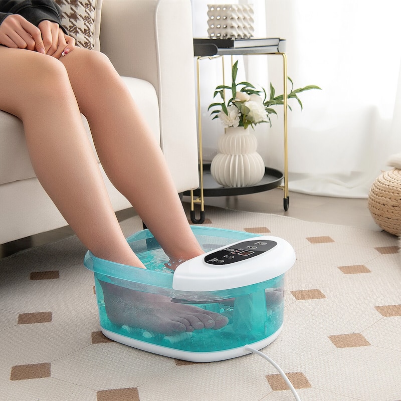 Gymax Foot Spa Massager Foot Bath Soak Tub with Heat Bubble Massage