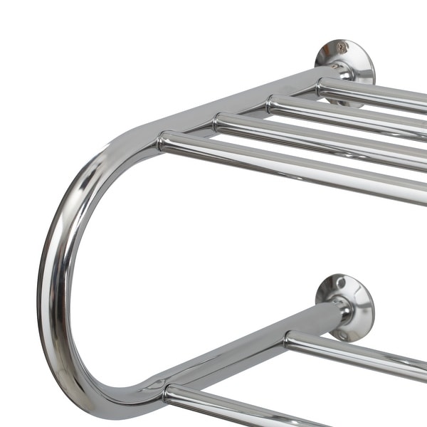 Organize It All Wall Mounted Bath Shelf with Towel Bar in Chrome