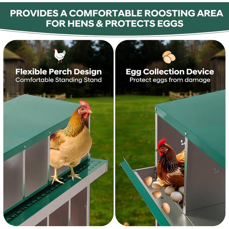 10 Compartment Nesting Box, Chicken Laying Box, with Bracket Legs
