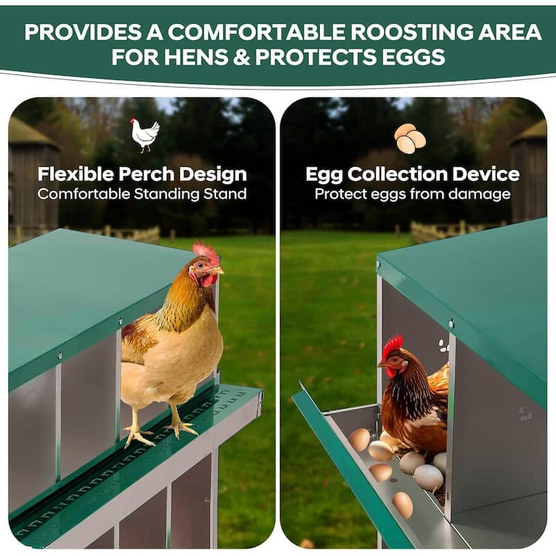 8 Compartment Nesting Box, Chicken Laying Box, with Bracket Legs