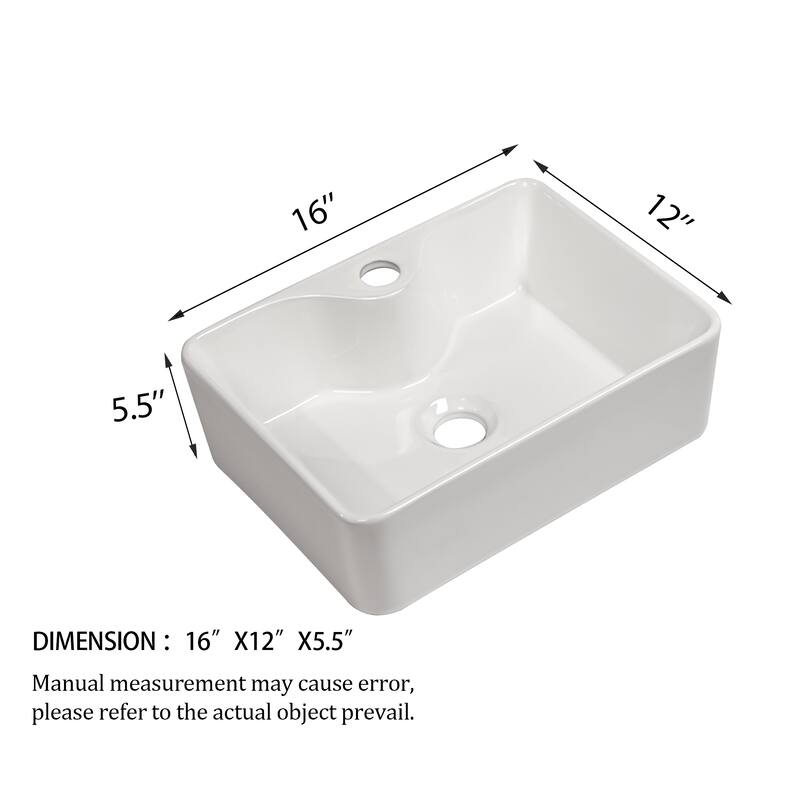 Ceramic Rectangular Sink for Bathroom