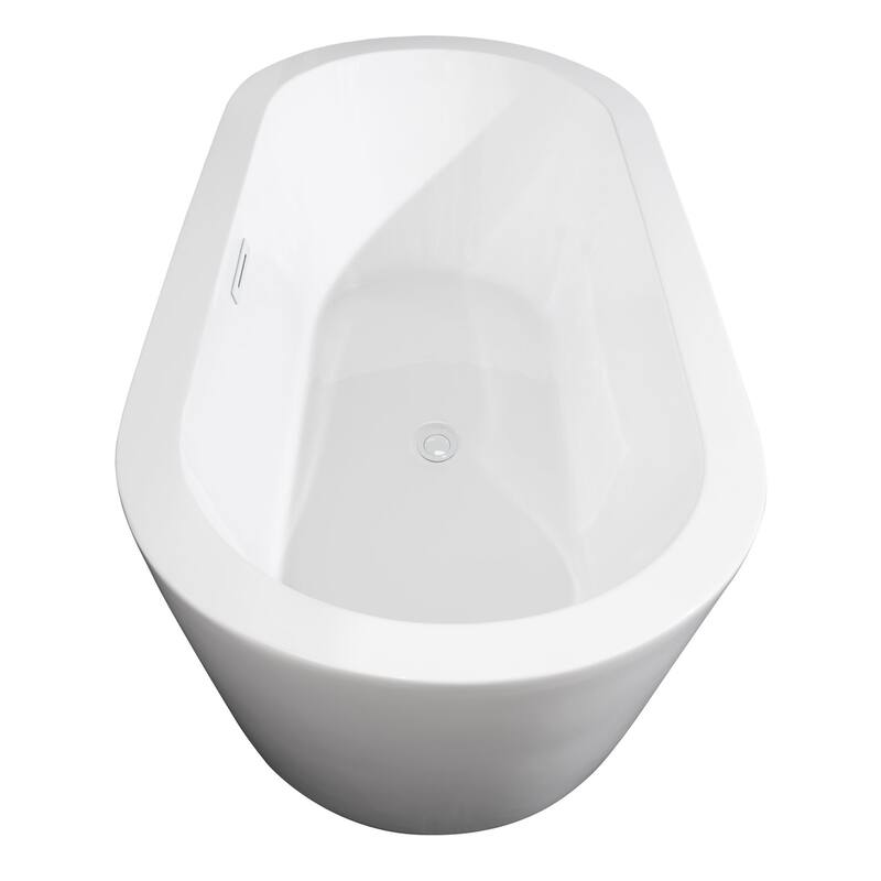 Wyndham Collection Mermaid 71" Free Standing Acrylic Soaking Tub with