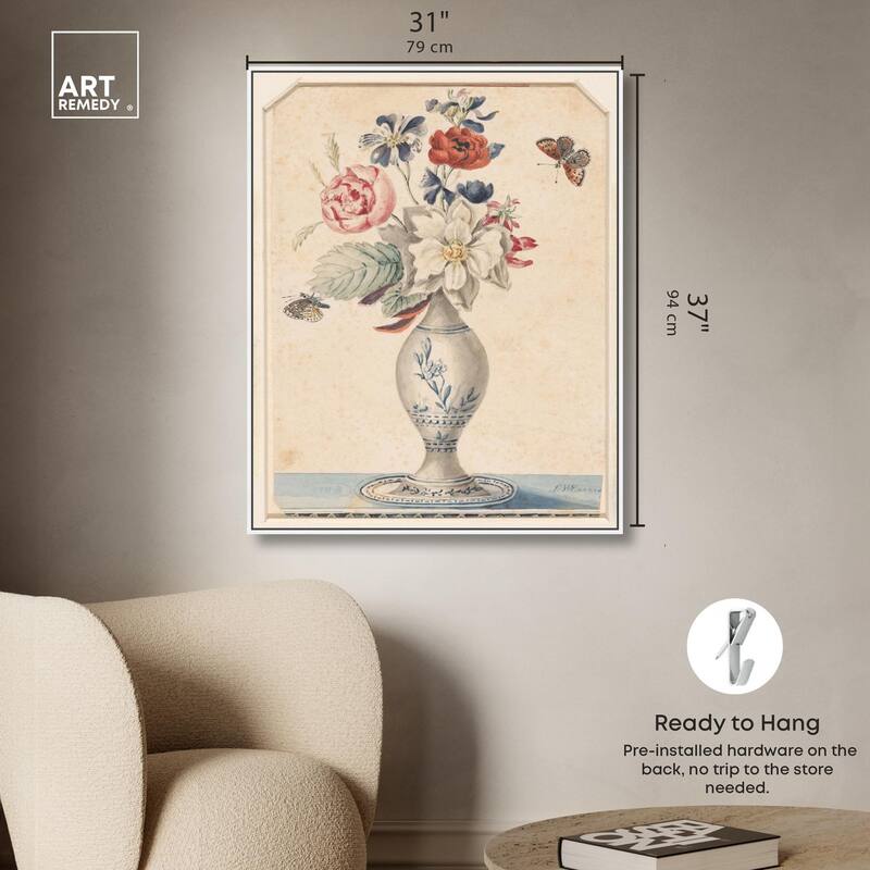 Vase with Flowers II 1850 Canvas by Art Remedy